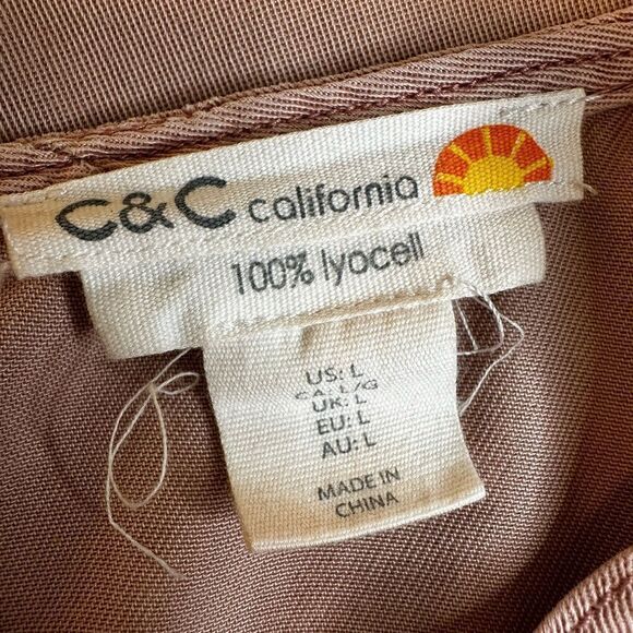 C&C California Sleeveless Button Up the Back Top Vintage Dusty Pink Size L - Picture 7 of 8